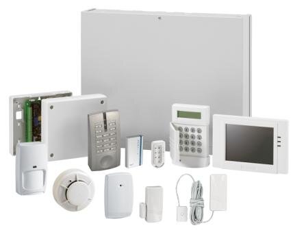 Honeywell Galaxy-alarmsysteem met bediendeel, sensoren en melders